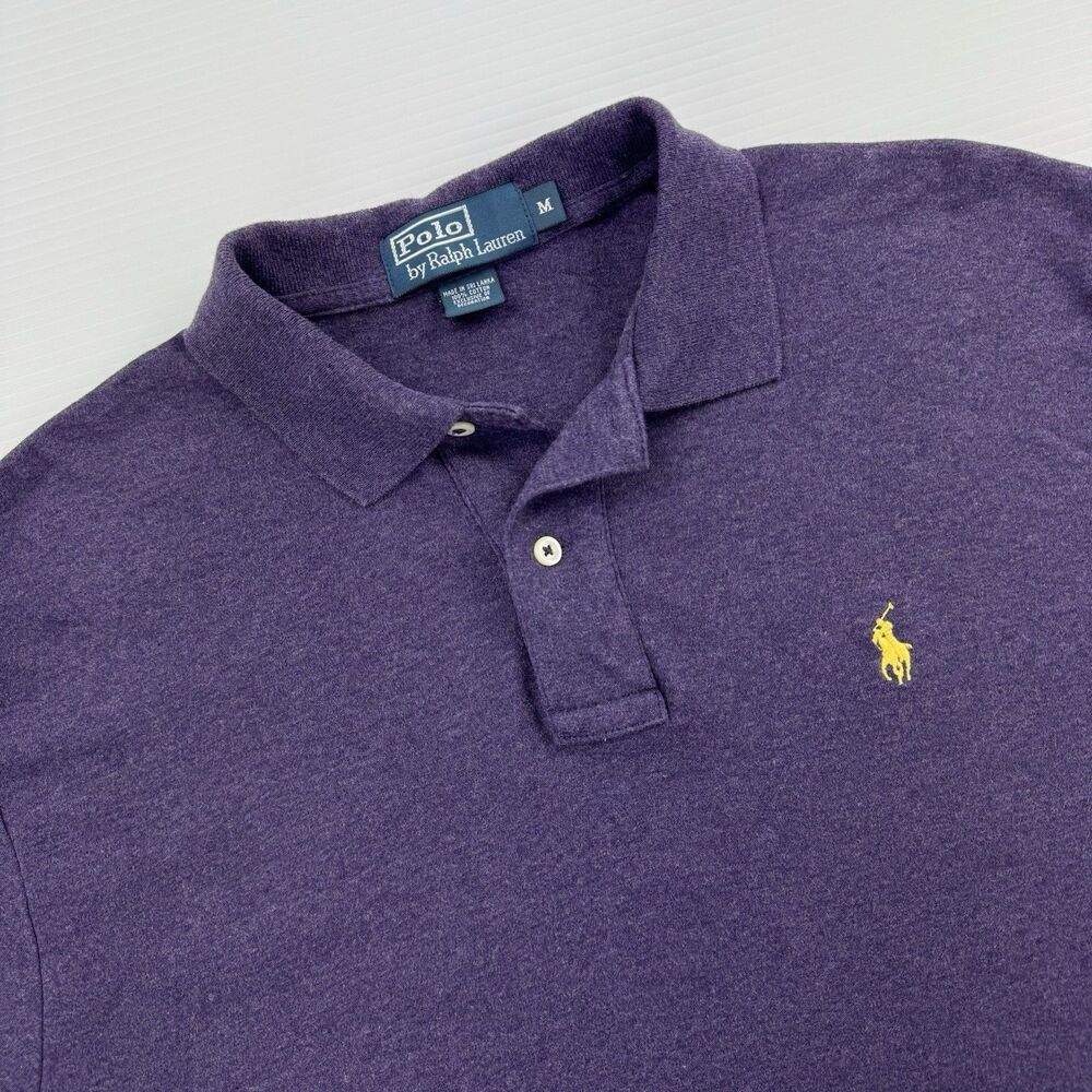 Polo Ralph Lauren Polo Shirt Mens Medium Purple Heather Pony Logo Cotton